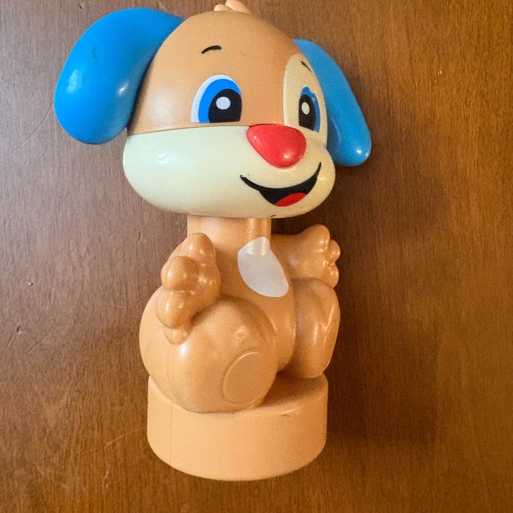 Charming Tan and Blue Puppy Action Figure